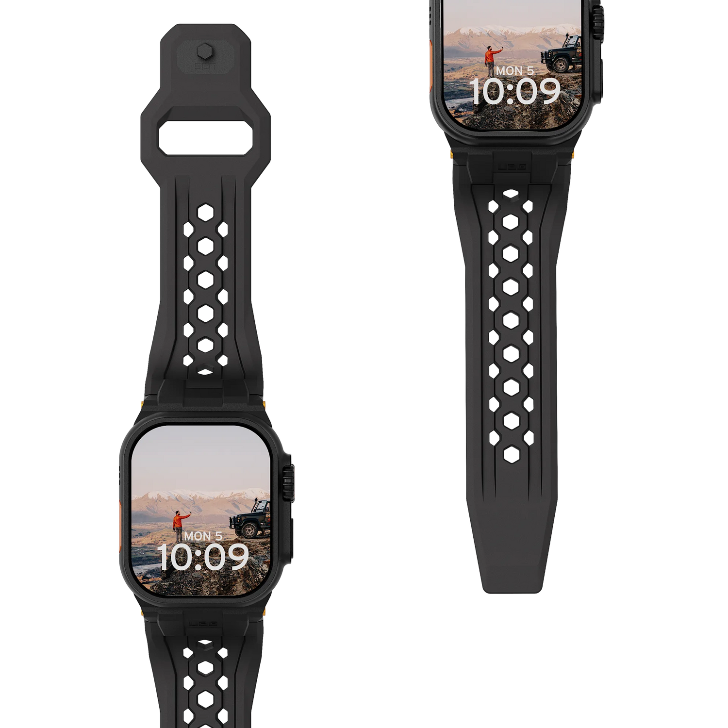 UAG | 194158117236 | UAG Apple Watch 49/45/44/42 Monarch Strap - Black/Black Titanium