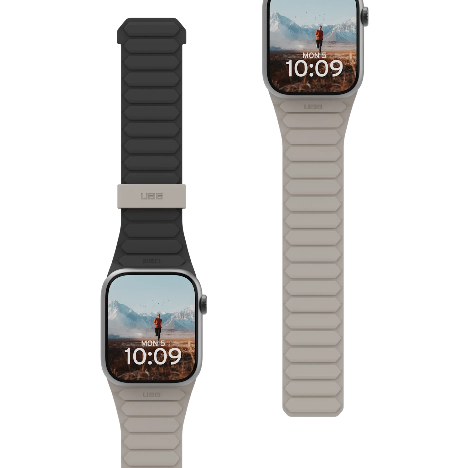 UAG | 194161114036 | UAG Apple Watch Pathfinder Strap 49mm/45mm/44mm/42mm - Black/Titanium
