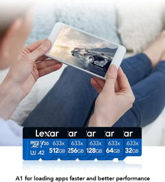 Lexar® High-Performance 633x microSDXC™ UHS-I, up to 100MB/s read 45MB/s write C10 A1 V30 U3 128GB (LSDMI128BB633A) - GulfStore.com
