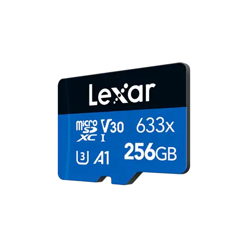 Lexar 256GB Lexar® High-Performance 633x microSDXC™ UHS-I, up to 100MB/s read 45MB/s write C10 A1 V30 U3 , LSDMI256BB633A , - GulfStore.com
