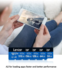 Lexar® High-Performance 633x microSDXC™ UHS-I, up to 100MB/s read 70MB/s write C10 A2 V30 U3 512GB (LSDMI512BB633A) - GulfStore.com