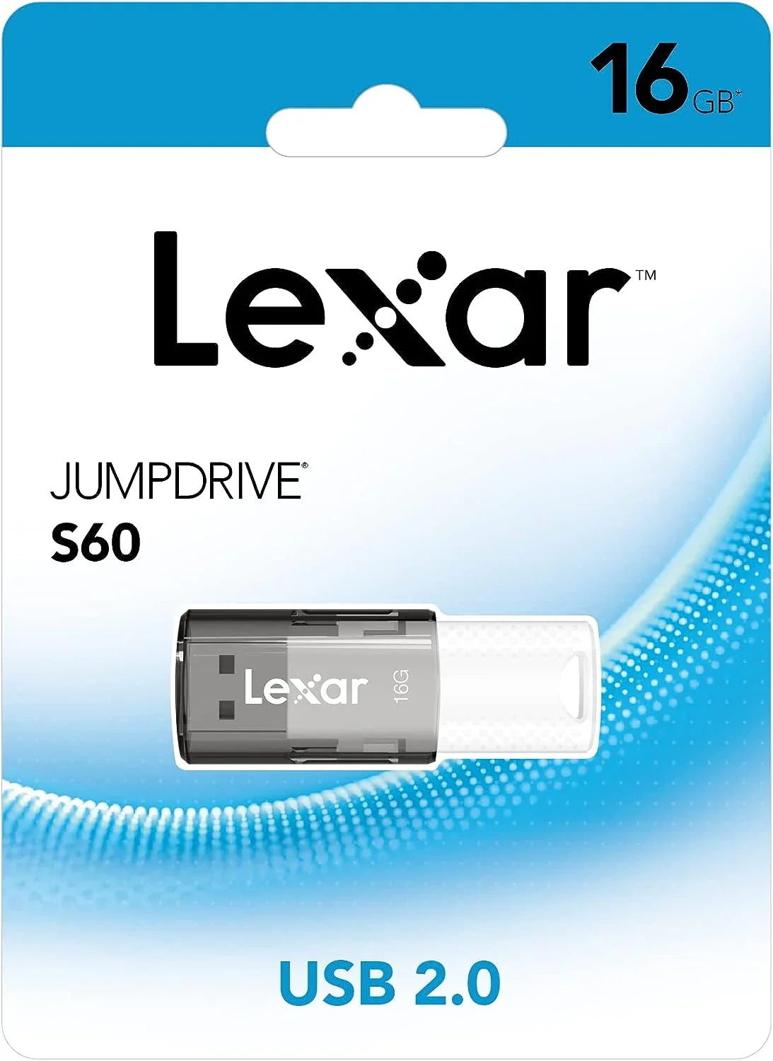 Lexar® JumpDrive® S60 USB2.0 Flash Drive , 16GB  (LJDS060016G-BNBNG)