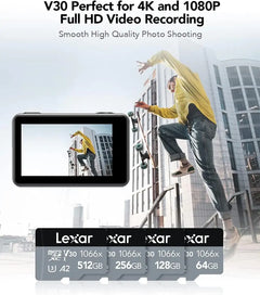 Lexar® High-Performance 1066x microSDXC™ UHS-I, up to 160MB/s read 120MB/s write C10 A2 V30 U3, 256GB (LMS1066256G-BNANG) - GulfStore.com