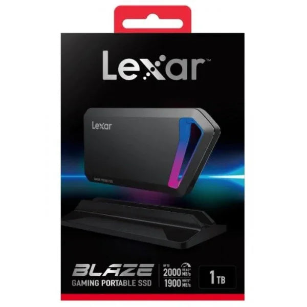 قرص SSD خارجي محمول من Lexar بسعة 1 تيرابايت، USB3.2 Gen2*2 بسرعة قراءة تصل إلى 2100 ميجابايت/ثانية وسرعة كتابة تصل إلى 1900 ميجابايت/ثانية (LSL660X001T-RNNNG)