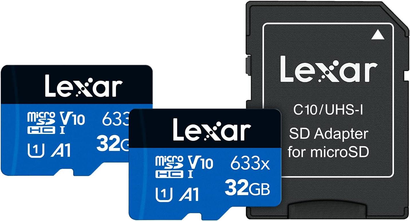 بطاقة ذاكرة Lexar® عالية الأداء 633x microSDHC™ UHS-I، بسرعة قراءة تصل إلى 100 ميجابايت/ثانية وسرعة كتابة تصل إلى 20 ميجابايت/ثانية C10 A1 V10 U1 (LMS0633032G-BNNNG32GB)