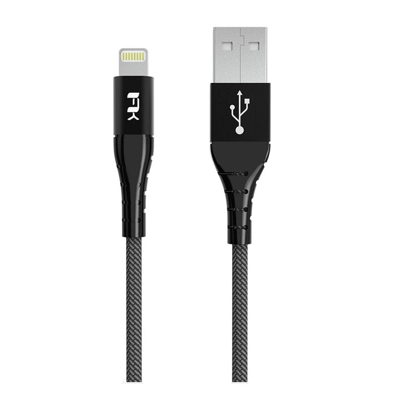 Feeltek Air Lightning to USB-A Cable 100 cm (Braid + Metallic) - Black