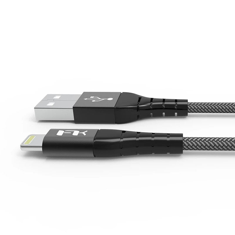 Feeltek Air Lightning to USB-A Cable 100 cm (Braid + Metallic) - Black