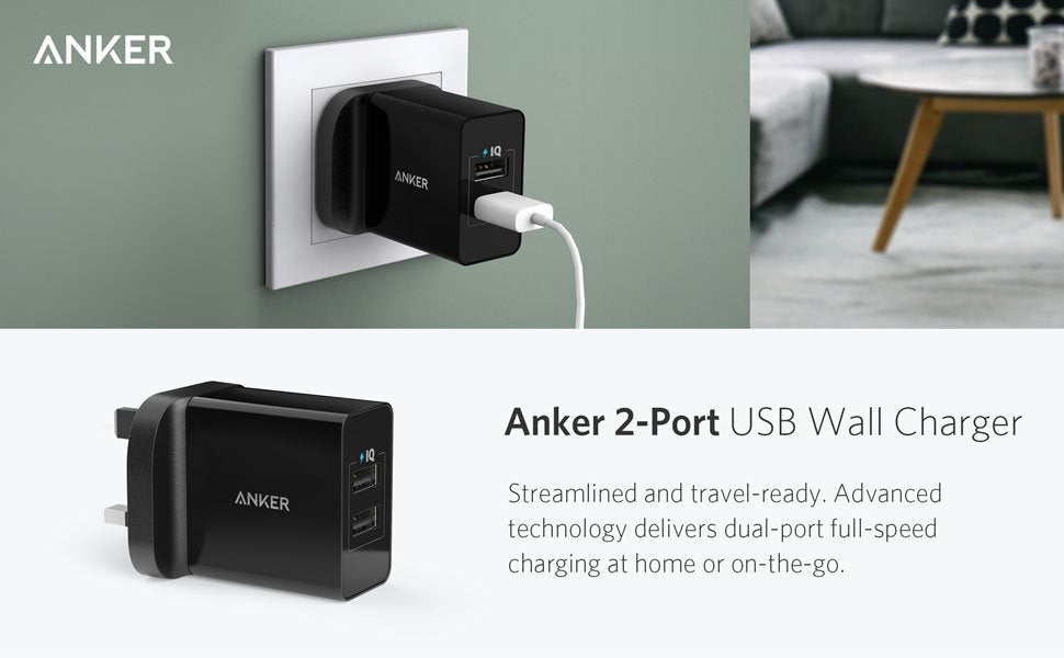 Anker 24W 2-Port USB  Wall Charger