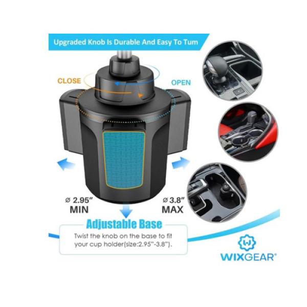 Wixgear Car Cup Holder Phone Mount Adjustable Cup-Stick-310