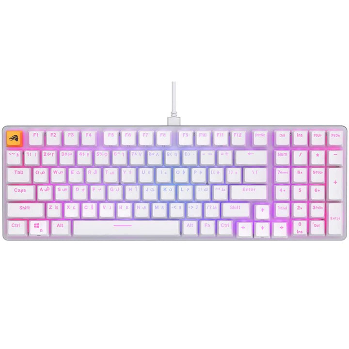 Glorious GMMK2 96% Pre-Built Keyboard-White, Arabic