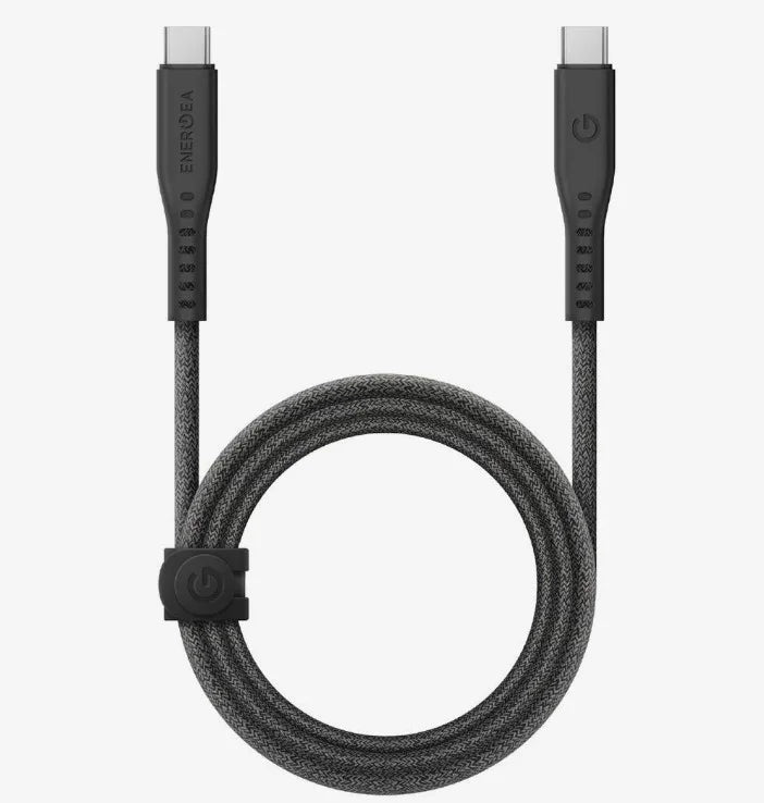 كابل Energea Flow USB 3.2 Gen 2 USB-C إلى USB-C بسرعة 10 جيجابت في الثانية وقوة 240 وات مع MCT بطول 2 متر - أسود
