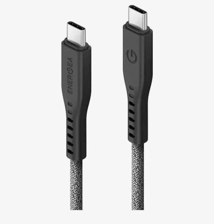 كابل Energea Flow USB 3.2 Gen 2 USB-C إلى USB-C بسرعة 10 جيجابت في الثانية وقوة 240 وات مع MCT بطول 2 متر - أسود