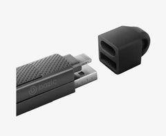 BAZIC GOCHARGE ALUCABLE, 4 IN 1 ALUMINIUM CHARGING CABLE WITH USB A/C INPUT AND USB C/LIGHTNING OUTPUT. 1M - BLACK - GulfStore.com