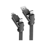 CBL-GC4N1-BLK100 | ENERGEA Bazic Gocharge Alucable | 4-In-1 Aluminium Charging Cable PD Fast Charge| 1M | Black - GulfStore.com
