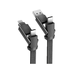 CBL-GC4N1-BLK100 | ENERGEA Bazic Gocharge Alucable | 4-In-1 Aluminium Charging Cable PD Fast Charge| 1M | Black - GulfStore.com