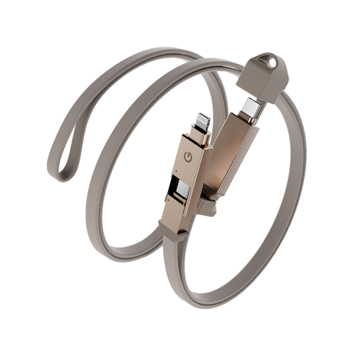 CBL-60SHTH-GLD100 | غلاف ENERGEA | كابل 2 في 1 USB-C إلى USB-C + Lightning سرعة 480 ميجابت في الثانية 60 واط | 1 متر | ذهبي