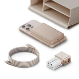 KIT-VOY-GLD | ENERGEA Voyager Kit | Travelworld Adapter 25 (Gold) + Alupac 10K (Gold) + Helix 1.5M (Gold)+ Beige Pouch