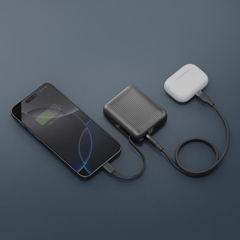 ENERGEA | INTEGRA MINI 35 | 10000MAH POWERBANK WITH BUILT IN USB-C CABLE PD35W | GUN