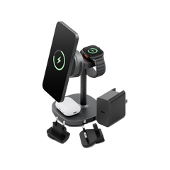 MAG-ARCSTD65-GUN | ENERGEA Magarctic Stand | 4-In-1 Thermo Cool Charg In g Stand With Retractable Cable And 65W Charger | Gunmetal - GulfStore.com