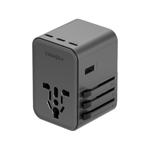 TWA-GAN45-GUN | ENERGEA Travelworld Adapter Gan45 | 3C2A 45W | Gunmetal - GulfStore.com