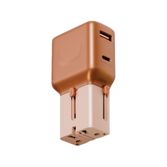 TGA-35-ORG | ENERGEA Travelgo 1-Port USB-C & 1-Port USB-A 35W Travel Adapter | Orange - GulfStore.com