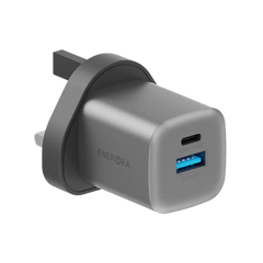 CHR-ACMINI-45UK | ENERGEA Ampcharge | Mini 45 PD/PDS/Qc3.0 Gan Wall Charger | 45W ( UK ) | Gunmetal - GulfStore.com