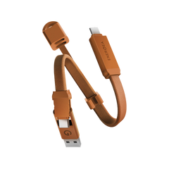 CBL-SHTHKEY-ORG015 | ENERGEA Sheath Key | 2-In-1 USB-C To USB-C + USB-A 480 Mbps With 60W | Cable | 15CM | Orange - GulfStore.com