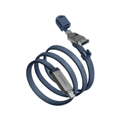 CBL-SHTHTRV-BLU120 | ENERGEA Sheath Travel | 2-In-1 USB-C To USB-C + USB-A 480 Mbps With 60W | Cable | 1.2M | Blue - GulfStore.com