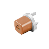 CHR-AC-GAN35ORGUK | ENERGEA Ampcharge | 1-Port USB-C & 1-Port USB-A Gan 35W Wall Charger | Orange - GulfStore.com