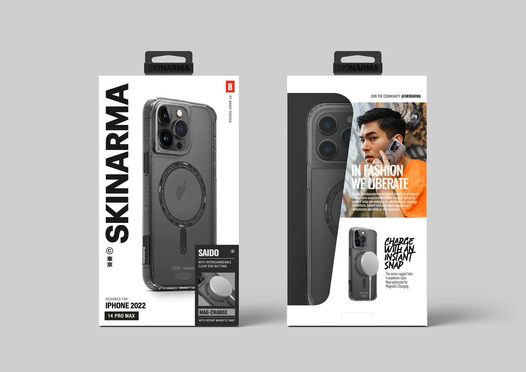 SkinArma Saido Mag-Charge Case for iPhone 14 Pro Max - Smoke