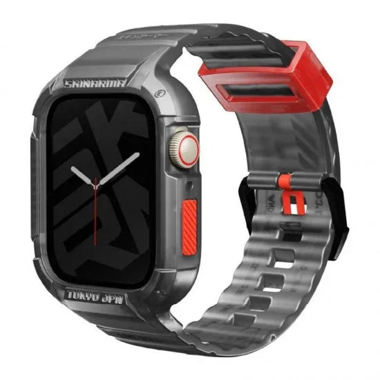 SkinArma Saido 2 in 1 Strap For Apple Watch With Case 45/44 - Smoke