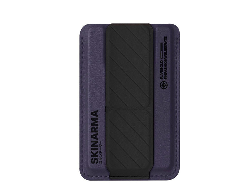 SkinArma Kado Mag-Charge Card holder with Grip Stand - Purple/ Black