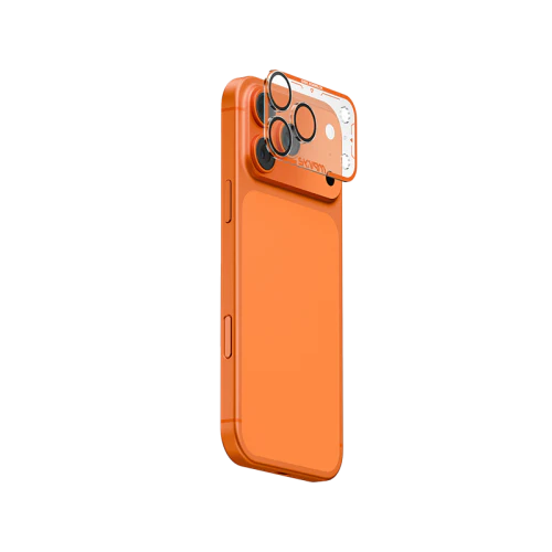 SK-IP17PM-LENS-MGMA-ORG | SKINARMA IPHONE 17 PRO MAX FULL MATTE CAMERA LENS PROTECTOR | Tempered Glass + PC | ORANGE