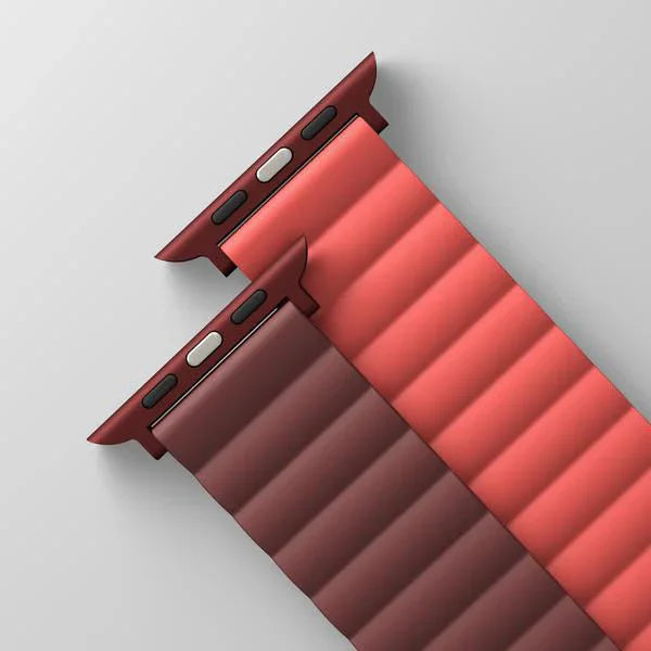 Uniq Revix Reversible Magnetic for Apple Watch Strap 38/40/41mm , Burgundy - Maroon / Coral