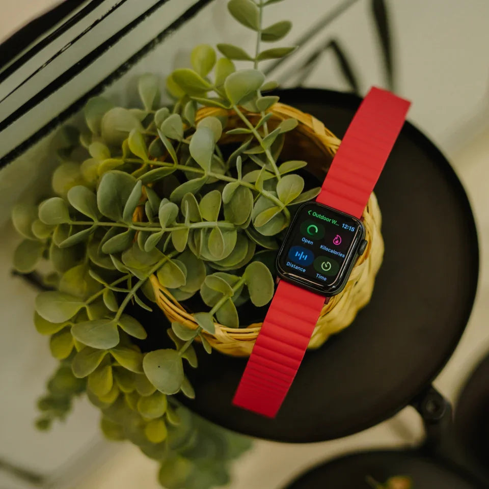 Uniq Revix Reversible Magnetic for Apple Watch Strap 38/40/41mm , Burgundy - Maroon / Coral