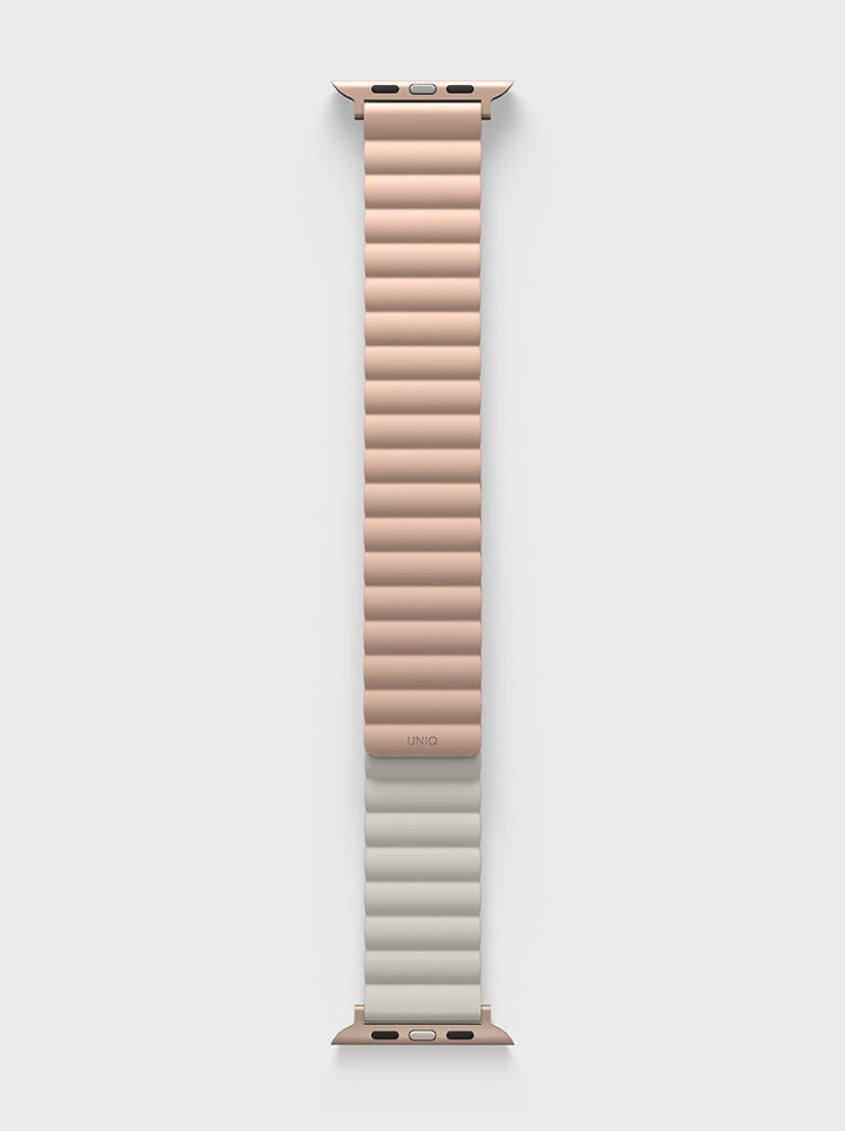 يونيك ريفيكس -  مغناطيسي عكسي لحزام ساعة أبل 42/44/45 ملم - أحمر خدود وردي / بيج