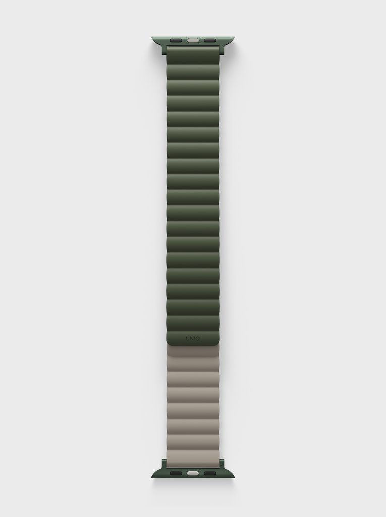 يونيك ريفيكس  – سوار مغناطيسي قابل للانعكاس لساعة أبل 42/44/45 ملم – أخضر/رمادي داكن