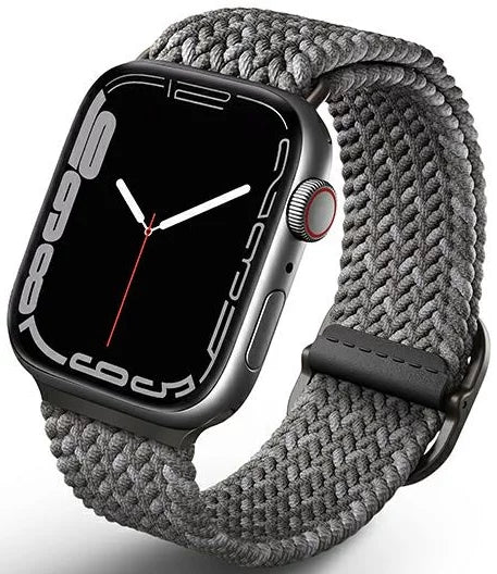 UNIQ | سوار Aspen Braided Designer Edition لساعة Apple Watch مقاس 42 | 44 | 45 مم | رمادي حصوي