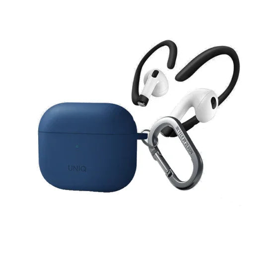 يونيك نيكسو - غطاء تعليق سيليكون مع خطافات أذن رياضية لسماعات Airpods 3 - أزرق قزوين