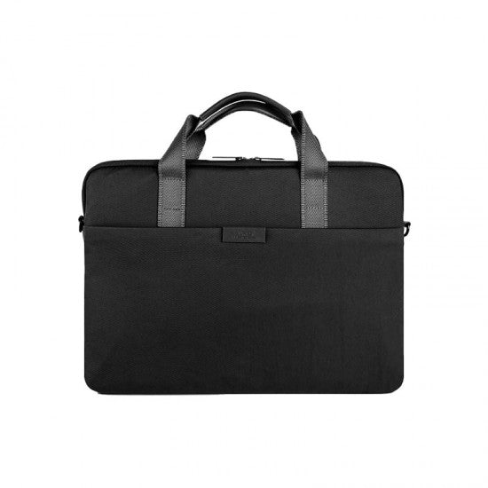 UNIQ Stockholm Protective Nylon Messenger Bag for MacBook and laptops Up to 16 - Midnight Black