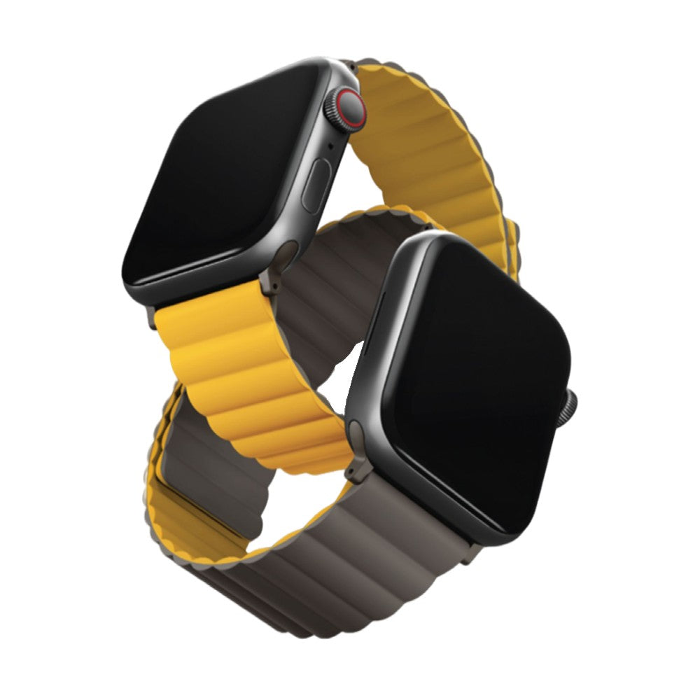 Uniq Revix Silicone Magnetic Strap for Apple Watch 42, 44, 45mm - mustard-khaki