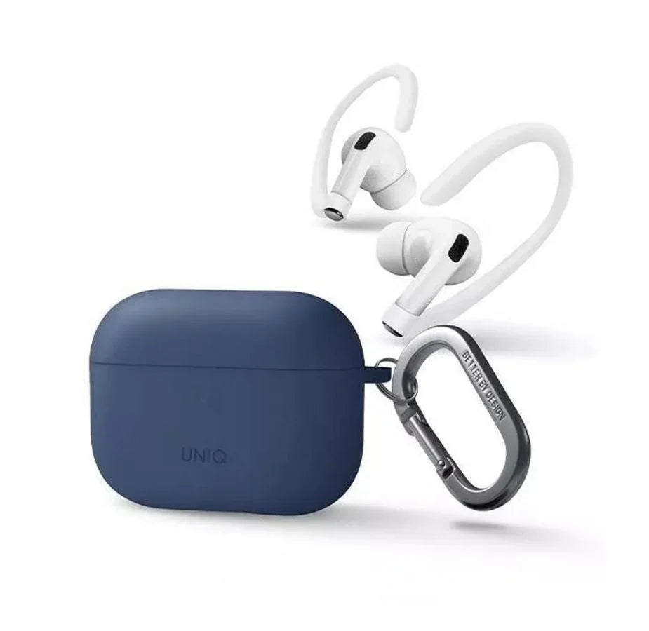 UNIQ-AIRPODSPRO2-NEXOBLUUNIQ NEXO ACTIVE HYBRID SILICONE AIRPODS PRO 2ND GEN (2022) CASE WITH SPORTS HOOKES - CASPIAN (BLUE)