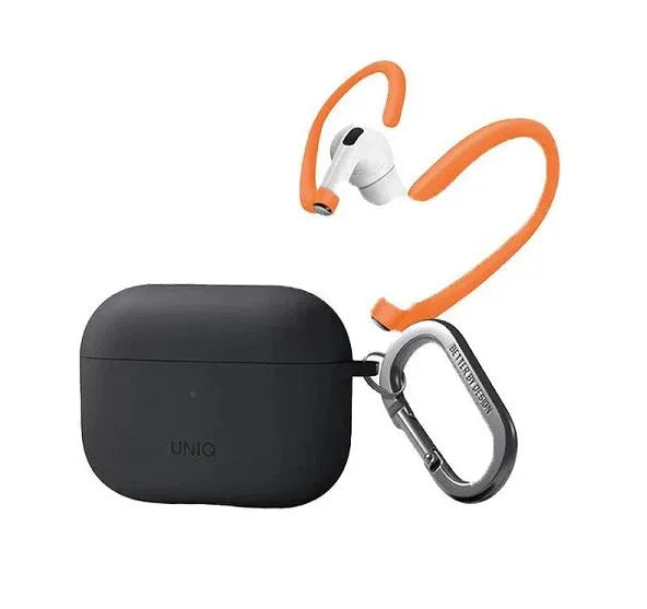UNIQ-AIRPODSPRO2-NEXOGRYUNIQ NEXO ACTIVE HYBRID SILICONE AIRPODS PRO 2ND GEN (2022) CASE WITH SPORTS HOOKES - CHARCOAL (GREY)