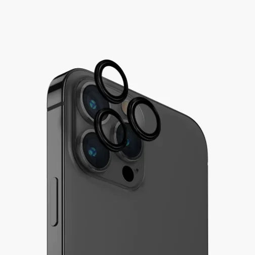 واقي عدسة الكاميرا UNIQ OPTIX IPHONE PRO (2023) 6.7 من الألومنيوم - منتصف الليل (أسود)