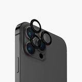 واقي عدسة الكاميرا UNIQ OPTIX IPHONE PRO (2023) 6.7 من الألومنيوم - منتصف الليل (أسود)