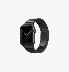 Uniq Strova Stainless Steel Band For Apple Watch 49/45/44mm - Midnight Black UNIQ-49MM-STRVMBLK , - GulfStore.com