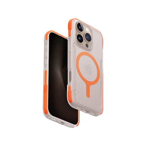 جراب شحن UNIQ HYBRID لهاتف iPhone 16 PRO MAX MAGCLICK CHARGING COMBAT ACTIVE - برتقالي فولت (برتقالي فولت)