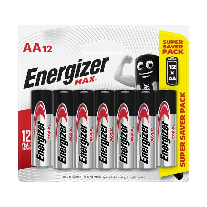 Energizer Max AA Alkaline Batteries – 12-Pack (BP12)