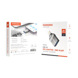 PD-CBL0024-BK | Porodo Lightning OTG Adapter - Zinc Alloy | Black - GulfStore.com