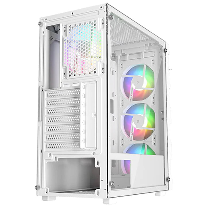 Twisted Minds Titan Glass Mid Tower Gaming Case - White